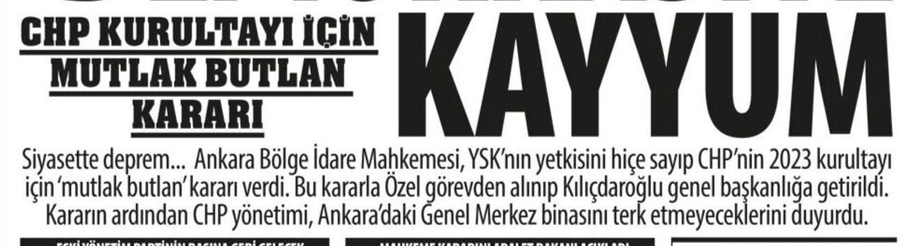 CHP Kurultayı İçin Mutlak Butlan Kararı: Siyasette Deprem, Demokrasiye Kayyum